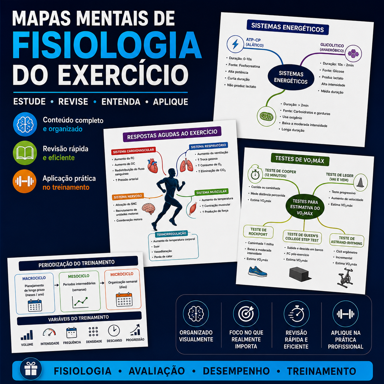 Capa do produto Fisiologia do Exercício + Testes de VO₂máx + Periodização
